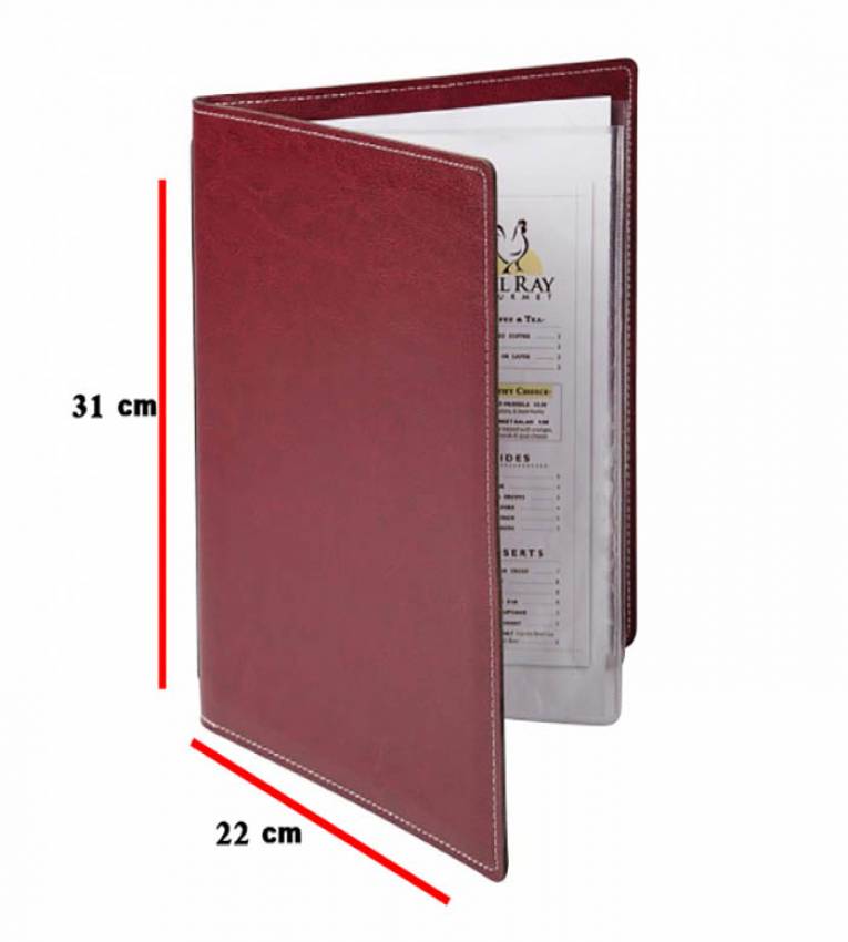 PORTE MENU 16 VUE EN SIMILI-CUIRE CLASSIQUE FORMAT A 4